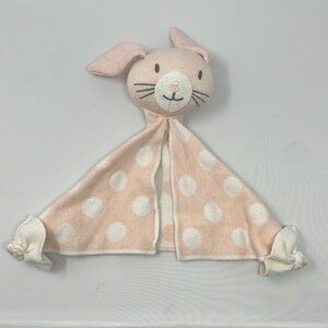 NYGB Pink Bunny Lovey Security Blanket Rattle Knit